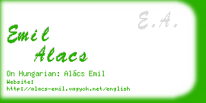 emil alacs business card